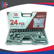TWINMASTER TSC24 1/2” x 24PCS RATCHET BOX SOCKET / BOX SET / SPANNER SET / WRENCH SET