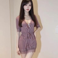 Xi Ruyu Summer Three-Piece Suit - Thin Gauze Lace Nightwear for Women