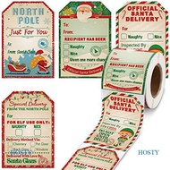 HOSTY 200Pcs 5*7.5Cm Merry Christmas Gift Tags Sticker Kraft Paper Handwritten Name Christmas Tree Elk Label Diy Party Scrapbo