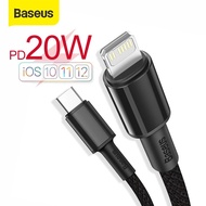 Baseus USB C Cable for 13 12 11 Pro Max XR 8 PD 20W Fast Charging Charger Cable Type C