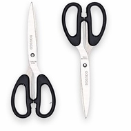 [12 PCS] 6"-8" Black Paper Scissors/Black Stainless Steel Paper Cutter BOSSCO (1 Box contains 12 PCS