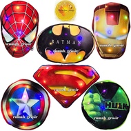 (My Shine Shop) Spiderman Captain America Batman Ironman Hulk Logo Doll Pillow LED Light Logo