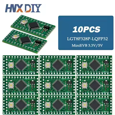 1-10pcs LGT8F328P LQFP32 MiniEVB 3.3V / 5V Replaces Pro Mini ATMEGA328P Fully Compatible For Arduino