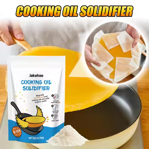 Natural Plant-Based Cooking Oil Solidifier Powder Hardens Up to 2.25 Gallon of Fry Oil Eco-Friendly 