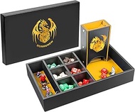 Wunhunew DND Dice Tray & Tower Storage Box, 4 in 1 D&D Dice Holder Case (Dice Rolling Tray, Dice Rol
