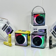 A99 Bluetooth Karaoke Speaker Flashing LED Lights With 2 Wireless Microphone Audio
