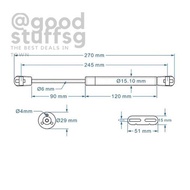 [SG FREE ] 1Pc 40/60/80/100/150/200N Lift Hydraulic Gas Strut Lid Stay Support Cabinet Door Hinge Op