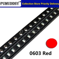 100pcs Red 0603 SMD LED  light  new original