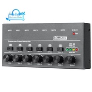 Mini Audio Mixer 6 Channel Professional Stereo Sound Mixer Ultra Low Noise 6 Channel Audio Mixer
