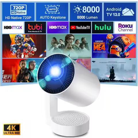 New Smart Projector 300 Ultra 8K Android 13 Dual Wifi6 290ANSI Allwinner H726 BT5.4 1080P 1280*720P 