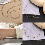 Eleganteng Gold Stainless Steel Jewelry Set: May Beads na Snake Chain Kwintas at Bracelet Pambabae