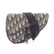 【二手】迪奧單肩包，Oblique Saddle Bag Mini迷你款，海軍藍/象牙白/黑色，其他，Oblique Saddle Bag Mini迷你款，女士