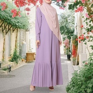 LA Long Dress Casual Dress Abaya Jubah Pleated Dress Muslimah Jubah Raya For Women Plain Nursing Fri