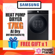 [FREE GIFT] Samsung 17kg DV17B9750CV/FQ Black | 17kg DV90F17CDSFQ Dark Silver | Heat Pump 9kg DV90T6