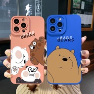 We bare bears Casing For iPhone 11 12 13 14 Pro Max XR XS 7 8 Plus SE 2020 Cute Soft Silicone Candy Color Couple phone case