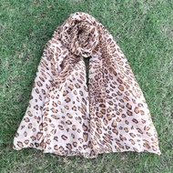 Ironless Printed Wideshawl Corak (Viscose Cotton) Cheetah / Leo / Leopard / Harimau