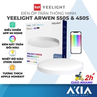 Yeelight Arwen 450S and 550S ceiling lights - 6500K white gold main LED, RGB color changing light, H
