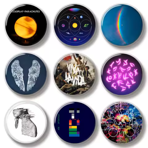 44MM Band C-Coldplay Viva la Vida Music Album Cover Pin Soft Button Pin Jewelry Creative Badge Brooc