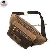 Rush Rider Leather Waist Bag Pouch Bag Men Chest Bag Crossbody Beg Kulit Asli Beg Pinggang Lelaki Ku