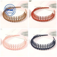 Wavy Flocking Hair Headband Long Teeth Style Matte Color Hairhoop Plastic Teeth Headbands With Y7n5