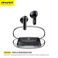 AWEI - G83（黑色）T85 ENC 降噪 藍牙5.3 無線耳機 藍牙耳機 無線藍牙耳機 TWS 真無線 5.3 大 超長待機續航 迷你 隱形 雙耳 運動藍牙耳機 跑步耳機 運動耳機