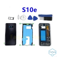For SAMSUNG Galaxy S10e G970 G970F SM-G970F/DS G970U Full Housing Middle Frame Back Battery Cover Ba