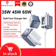 Nuba Redmagic 35W 45W 65W GaN Charger Deuterium Front Energy Mini Fast Charger With Cable