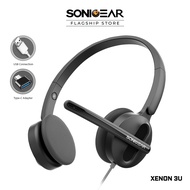 SonicGear Xenon 3U USB A Stereo Wired Headphone with Microphone | Light Weight  | Comfortable | Clear Audio