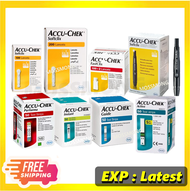 Accu Chek Test strips Active / Instant / Performa / Guide / Softclix / Fastclix / Softclix Lancing device (EXP : Latest)