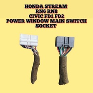 Socket Main Switch / Power Window Socket Switch Honda Stream RN6 Civic FD1 FD2 Japan
