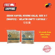 Great Value OfferEEKOH Kapsul Kosong HALAL Size 0/1 (1000pcs) / Gelatin Empty Capsule / 空胶囊