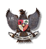 Hiasan Dinding Lambang Burung Garuda Pancasila Ukiran Kayu Jati Warna Antik