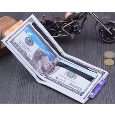Men Money Canvas Wallets Credit ID Card Holder Bags Purses Currency Notes Pattern Insert Picture Cas