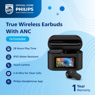Philips True Wireless Headphone Bluetooth With Display Control Active Noise Canceling (TAT6000BK/97)