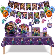 New Encanto Magic Full House Theme Children's Paper Cup Paper Plate Pull Flag Insert Flag Birthday P