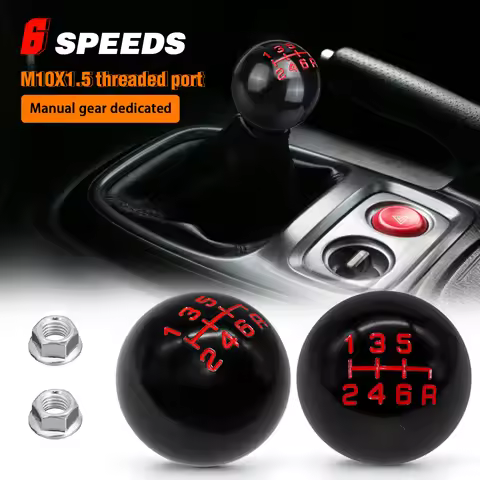 Aluminum 5/6 Speed JDM Ball Shape Shift Gear Knob M10*1.5 For Honda Fit Civic City FD2 FN2 EP3 TYPE