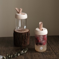 mooin AKS Straw Luru Plastic Cup Hot And Cold Water Bottle Carry Transparent Juice Portable Thermos