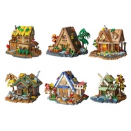 Forest wooden house miniature building model toy assembly mini house building block set