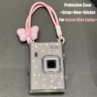 Fujifilm Instax Mini Liplay+ Camera Crystal Clear Case With Strap+Sticker Liplay+ Screen Film Liplay