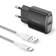 Vivan Charger Power Oval 3C type C Quick charger 3A