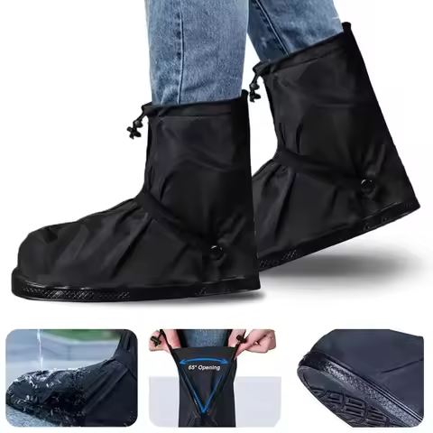 Waterproof Shoe Covers, Reusable and Foldable Rain Boot Cover with Zipper, Non-Slip Rain Gear for Me