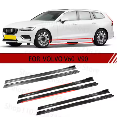 FOR VOLVO V60 V90 2M Car Side Skirt Extension Plate Lip Separator Bumper 2.18M Racing Side Spoiler