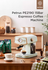 PETRUS - PE2190 Retro Espresso Machine 意式半自動咖啡機 - 進階級復古高顏值