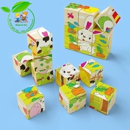 9 wooden block 3D puzzle for children