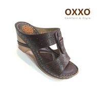 OXXO รองเท้าเพื่อสุขภาพ รองเท้าแตะส้นสูงแบบสวม งานเย็บมือทนทาน สวมใส่สบาย น้ำหนักเบามาก 1A6172