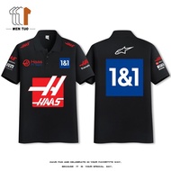 Unisex F1 Racing Suit HASS HASS F1 HAAS Fleet Lapel polo Shirt