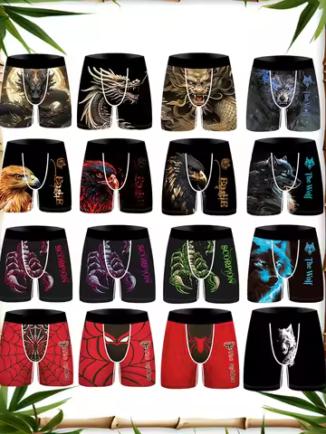 3Pcs Men Underwear Boxers Breathable Mens Boxershorts Men's Panties Underpants S-3XL Size Fashion Pr