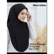 Tudung Sarung Moscrepe Plain Black Edition/Tudung Masuk/ Tudung Mask