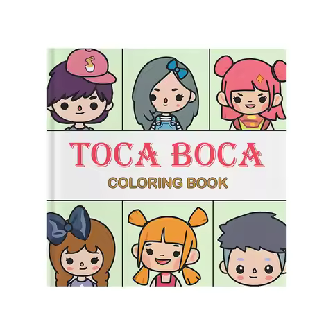 Toca Boca Coloring Book Cute Cartoon Character Kids Stress Relief Drawing Book