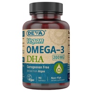 Vegan Omega-3 DHA Supplement, Once-Per-Day Softgel 200 MG, Carrageenan Free, Gelatin Free, Non-Fish,